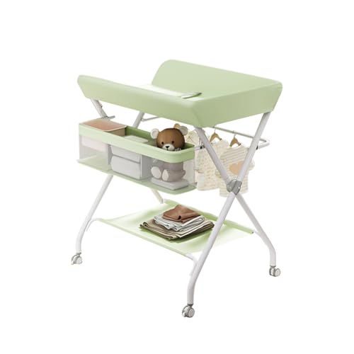 PortoAlegre Wickelkommode Wickeltisch Klappbar Baby Wickelkombi Mit Ablagefächern Mobiler Wickeltisch Mit Rollen Und Wickelauflage, Wasserdicht Und Höhenverstellbar, 80x60x103Cm PortoAlegre Wickelkommode Wickeltisch Klappbar Baby Wickelkombi Mit Ablagefächern Mobiler Wickeltisch Mit Rollen Und Wickelauflage, Wasserdicht Und Höhenverstellbar, 80x60x103Cm