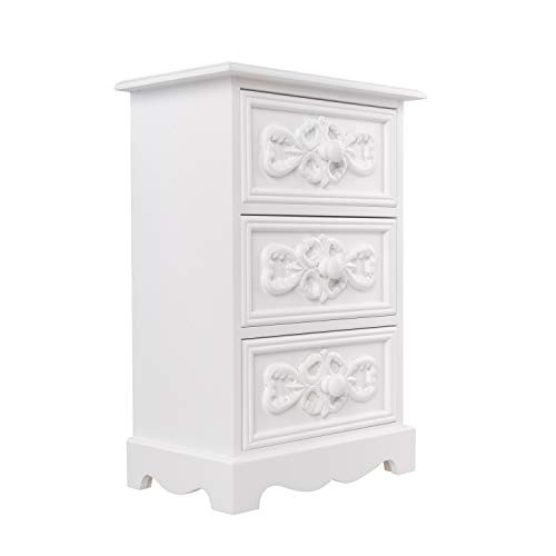elbmöbel Kommode sehr klein Schmuckkommode Shabby Holz weiß Tischkommode Schränkchen H 37 x B 25 x T 16 cm elbmöbel Kommode sehr klein Schmuckkommode Shabby Holz weiß Tischkommode Schränkchen H 37 x B 25 x T 16 cm