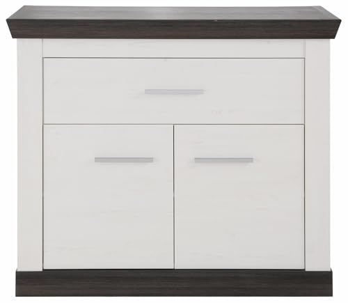 Furn.Design Kommode in weiß Pinie und Wenge Landhaus Schubladenkommode Schuhkommode Sideboard 107 x 89 cm Corela (Kommode 2)