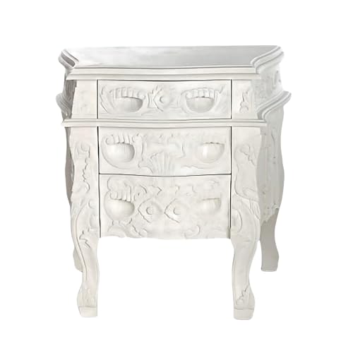 Antyki24 Weiß Nachttisch Vintage Holz Schubladenschrank Mahagoni Stil Nachttisch Schubladen Weiß Holz Retro Schlafzimmer Antik Design