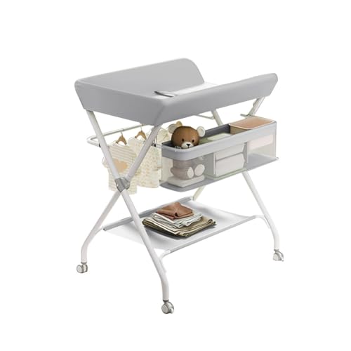 Virimolo Baby Wickelkombi, Wickelkommode, Mobil Wickeltisch Neugeborene und Kleinkinder, Baby Wickelstation Rollen bis zu 25 Kg Virimolo Baby Wickelkombi, Wickelkommode, Mobil Wickeltisch Neugeborene und Kleinkinder, Baby Wickelstation Rollen bis zu 25 Kg