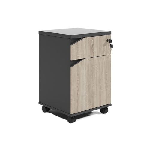 Büroschrank aus Holz unter dem Schreibtisch, Aktenaufbewahrung mit abschließbarer Schublade, kurzes Büro-Sideboard zum Organisieren von Dokumenten, natürliches Finish, Büroschrank Büroschrank aus Holz unter dem Schreibtisch, Aktenaufbewahrung mit abschließbarer Schublade, kurzes Büro-Sideboard zum Organisieren von Dokumenten, natürliches Finish, Büroschrank