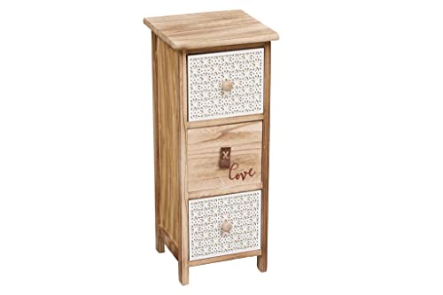 MIMBRE NATURAL Love Schublade, 3, romantische DREI, Zwei Davon geometrischem Muster und dem Wort Love (25 x 25 x 63,5) MIMBRE NATURAL Love Schublade, 3, romantische DREI, Zwei Davon geometrischem Muster und dem Wort Love (25 x 25 x 63,5)