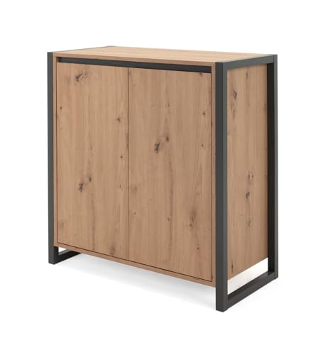 Furn.Design Kommode in Eiche Artisan und Grau, Anrichte Industrial Look, Sideboard für Wohnzimmer und Esszimmer, 80 x 88 cm Malta (80 cm) Furn.Design Kommode in Eiche Artisan und Grau, Anrichte Industrial Look, Sideboard für Wohnzimmer und Esszimmer, 80 x 88 cm Malta (80 cm)