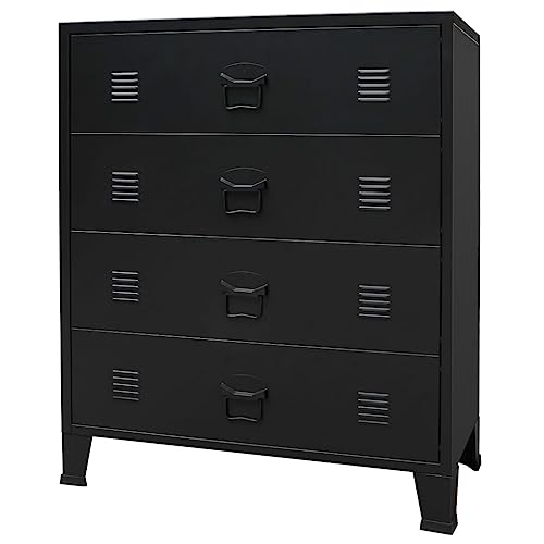 vidaXL Schubladenschrank Industrie Stil Schwarz Sideboard vidaXL Schubladenschrank Industrie Stil Schwarz Sideboard