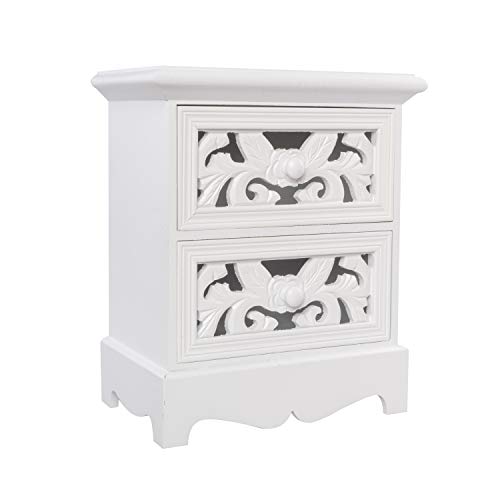 elbmöbel Kommode klein H35 x B29 x T16cm Schmuckkommode antik Holz weiß Landhaus Tischkommode Schränkchen elbmöbel Kommode klein H35 x B29 x T16cm Schmuckkommode antik Holz weiß Landhaus Tischkommode Schränkchen