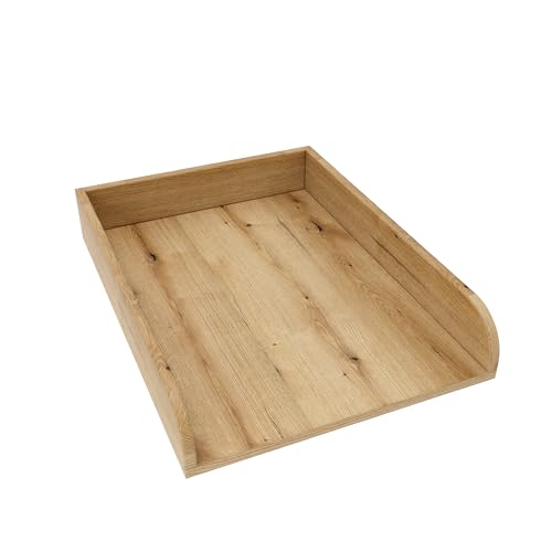 regalik Wickelaufsatz Universal, Wickeltischaufsatz Kommoden beliebiger Breite, Abnehmbar aufsatz, Abgerundeten Frontplatten, Oak, 72cm x 54cm