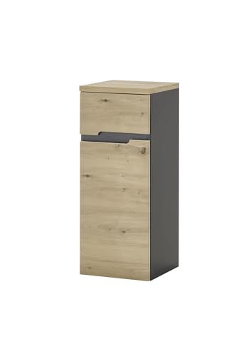 Badkommode >Memphis< Hängekommode, 30x74x31 cm mit Softclose-Tür und Schublade, Griffmulde aus Artisan Eiche, grau/Artisan Eiche MDF tiefziehfoliert, melaminbeschichtet, hängend montierbar, zerlegt. Badkommode >Memphis< Hängekommode, 30x74x31 cm mit Softclose-Tür und Schublade, Griffmulde aus Artisan Eiche, grau/Artisan Eiche MDF tiefziehfoliert, melaminbeschichtet, hängend montierbar, zerlegt.