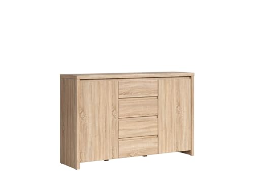 BLACK RED WHITE Schubladen Kaspian | Sideboard, Minimalistisch, Modern | Wohnzimmer, Esszimmer, Büromöbel, Schlafzimmer | Eiche Sonoma Dekor