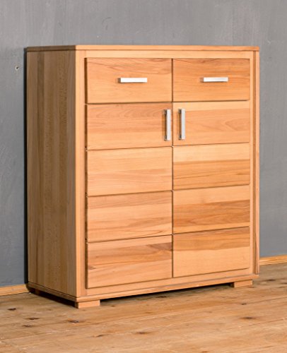 Woodline Multi Kommode Genf Kernbuche massiv geölt/gewachst, Ausführung der Schubladen:mit normalen Auszug Woodline Multi Kommode Genf Kernbuche massiv geölt/gewachst, Ausführung der Schubladen:mit normalen Auszug