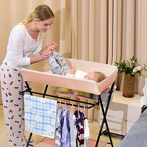Wickeltisch Klappbar, Baby Wickelkombi Wickelkommode mit Handtuchhalter, Sicherheitsgurt & Ablagefächern, Mobile Wickeltisch Platzsparend & Stabil & Ergonomisch (Khaki) Wickeltisch Klappbar, Baby Wickelkombi Wickelkommode mit Handtuchhalter, Sicherheitsgurt & Ablagefächern, Mobile Wickeltisch Platzsparend & Stabil & Ergonomisch (Khaki)