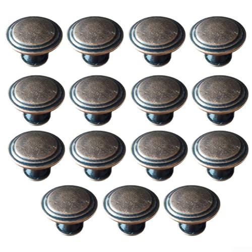 Oniissy 15 Stück Einloch-Retro-Schranktür griffe, Antik-Bronze, runde Knäufe für Küchenschränke und Kommoden, Zinklegierung, modernes schlichtes Design mit für einfache Installation Oniissy 15 Stück Einloch-Retro-Schranktür griffe, Antik-Bronze, runde Knäufe für Küchenschränke und Kommoden, Zinklegierung, modernes schlichtes Design mit für einfache Installation