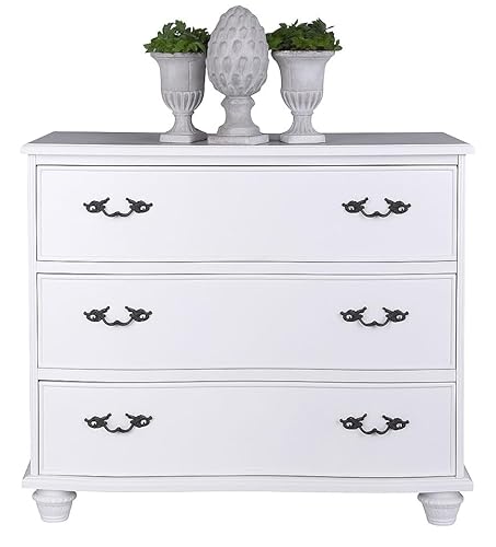 PALAZZO INT Chateau Lennard Gustavianische – Weißes Unikat 3 geräumigen Schubladen (83×35×20) & Messingbeschläge, H80×B92×T45 PALAZZO INT Chateau Lennard Gustavianische – Weißes Unikat 3 geräumigen Schubladen (83×35×20) & Messingbeschläge, H80×B92×T45