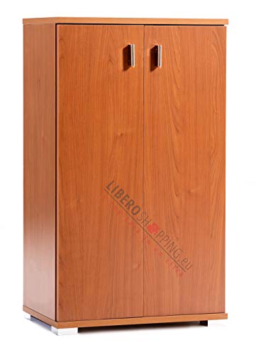 Liberoshopping Kabinett Schuhschrank in Holz mit Zwei Türen Lello Wohnzimmer Schlafzimmer (Kirsche) Liberoshopping Kabinett Schuhschrank in Holz mit Zwei Türen Lello Wohnzimmer Schlafzimmer (Kirsche)