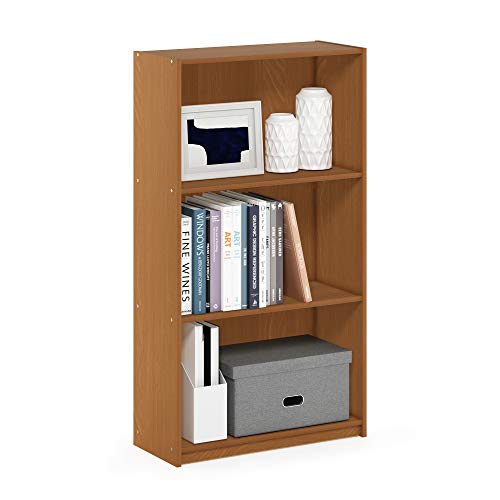 Furinno Basic Bücherregal mit 3 Fächern, Aufbewahrungsregal, Verbundholz, Leichte Kirsche, 23.5 x 23.5 x 100.33 cm Furinno Basic Bücherregal mit 3 Fächern, Aufbewahrungsregal, Verbundholz, Leichte Kirsche, 23.5 x 23.5 x 100.33 cm