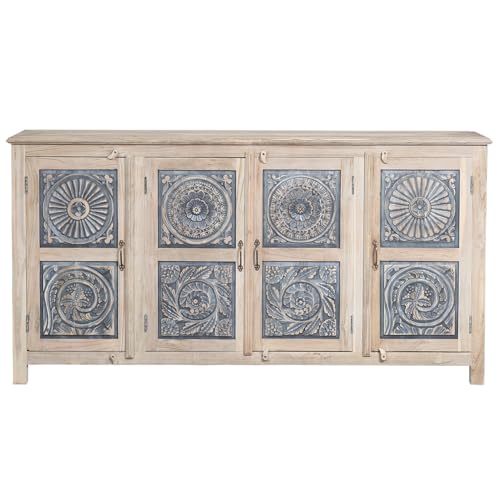 Marrakesch Vintage Sideboard mit Türen aus Teak Holz massiv 180cm groß als Wohnzimmer Möbel | Boho Ethno Deko Kommode Komode Abelina für stilvolle Aufbewahrung im Esszimmer & Schlafzimmer Marrakesch Vintage Sideboard mit Türen aus Teak Holz massiv 180cm groß als Wohnzimmer Möbel | Boho Ethno Deko Kommode Komode Abelina für stilvolle Aufbewahrung im Esszimmer & Schlafzimmer