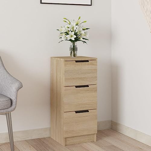 TJROO Sideboard für Esszimmer, Sonoma-Eiche, 30 x 30 x 70 cm, mehrschichtiges Holz, minimalistisch, Wohnzimmer-Möbel, Buffet, 3 separate Schubladen, multifunktional, Nachttisch, Küchenschrank TJROO Sideboard für Esszimmer, Sonoma-Eiche, 30 x 30 x 70 cm, mehrschichtiges Holz, minimalistisch, Wohnzimmer-Möbel, Buffet, 3 separate Schubladen, multifunktional, Nachttisch, Küchenschrank