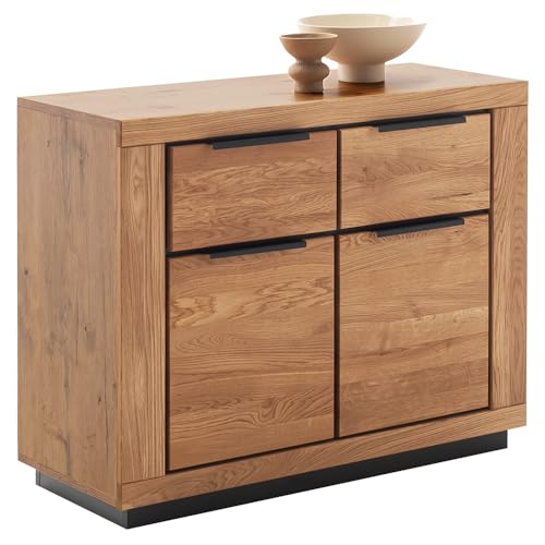 Sideboard Kommode 102cm in Eiche teilmassiv, Fronten Massivholz/Echtholz Sideboard Kommode 102cm in Eiche teilmassiv, Fronten Massivholz/Echtholz