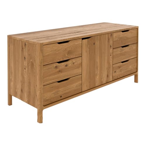 Kommode Sideboard, Wildeiche massiv geölt, montierte Lieferung, Massivholz/Echtholz, B/H/T ca. 140/64/50 cm Kommode Sideboard, Wildeiche massiv geölt, montierte Lieferung, Massivholz/Echtholz, B/H/T ca. 140/64/50 cm