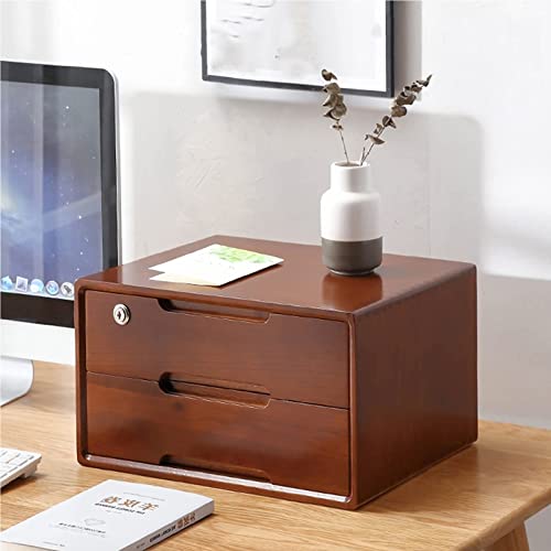 Schreibtisch-Aufbewahrung sbox aus Massivholz, abschließbar, mit 2 Schubladen, rustikale Kommode und Schreibtischzubehör, idealer Aktenschrank für Zuhause und Büro Schreibtisch-Aufbewahrung sbox aus Massivholz, abschließbar, mit 2 Schubladen, rustikale Kommode und Schreibtischzubehör, idealer Aktenschrank für Zuhause und Büro