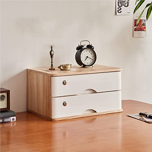 Schreibtisch-Aktenschrank mit Schubladen, Massivholz, abschließbare Aktenbox, Monitorerhöhung, Kommode mit 2 Schubladen für Büro und Zuhause Schreibtisch-Aktenschrank mit Schubladen, Massivholz, abschließbare Aktenbox, Monitorerhöhung, Kommode mit 2 Schubladen für Büro und Zuhause