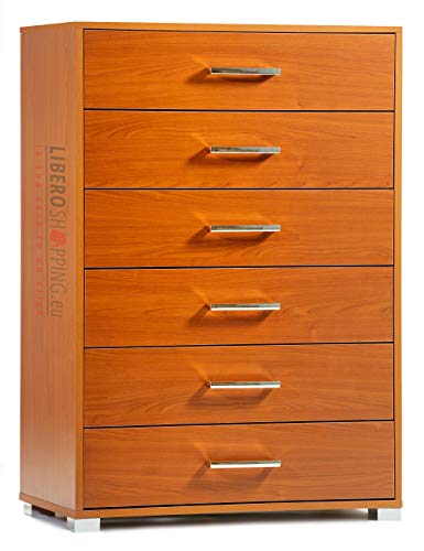 LIBEROSHOPPING.eu - LA TUA CASA IN UN CLIK Mobile Kommode mit 6 großen Schubladen (Kirsche) LIBEROSHOPPING.eu - LA TUA CASA IN UN CLIK Mobile Kommode mit 6 großen Schubladen (Kirsche)