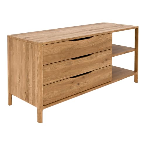 Kommode Sideboard, Wildeiche massiv geölt, montierte Lieferung, Massivholz/Echtholz, B/H/T ca. 140/64/50 cm Kommode Sideboard, Wildeiche massiv geölt, montierte Lieferung, Massivholz/Echtholz, B/H/T ca. 140/64/50 cm