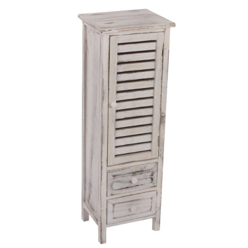 Mendler Kommode Schrank, 90x30x25cm, Shabby-Look, Vintage - weiß Mendler Kommode Schrank, 90x30x25cm, Shabby-Look, Vintage - weiß