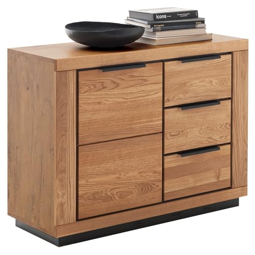 Sideboard Kommode 107cm in Eiche teilmassiv, Fronten Massivholz/Echtholz Sideboard Kommode 107cm in Eiche teilmassiv, Fronten Massivholz/Echtholz