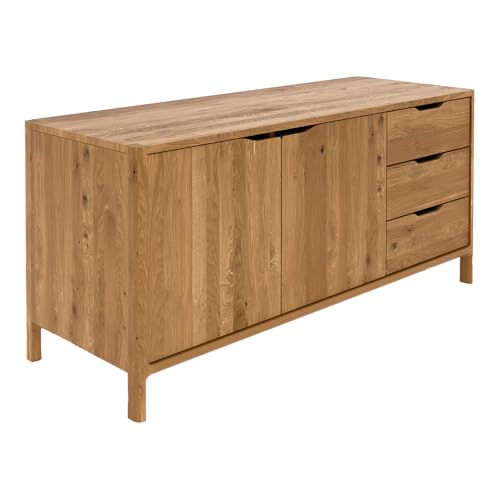 Kommode Sideboard, Wildeiche massiv geölt, montierte Lieferung, Massivholz/Echtholz, B/H/T ca. 140/64/50 cm Kommode Sideboard, Wildeiche massiv geölt, montierte Lieferung, Massivholz/Echtholz, B/H/T ca. 140/64/50 cm