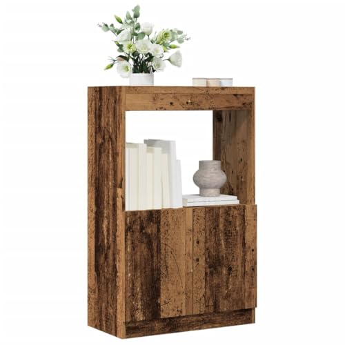 Homgoday Sideboard aus technischem Holz, antikes Holz, 63 x 33 x 100 cm, Buffet, für Wohnzimmer, Esszimmer, Kommode, Küchenschrank, Lagerschrank Homgoday Sideboard aus technischem Holz, antikes Holz, 63 x 33 x 100 cm, Buffet, für Wohnzimmer, Esszimmer, Kommode, Küchenschrank, Lagerschrank