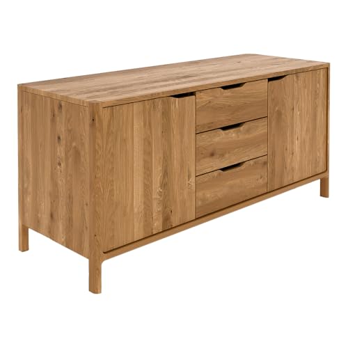 Kommode Sideboard, Wildeiche massiv geölt, montierte Lieferung, Massivholz/Echtholz, B/H/T ca. 140/64/50 cm Kommode Sideboard, Wildeiche massiv geölt, montierte Lieferung, Massivholz/Echtholz, B/H/T ca. 140/64/50 cm