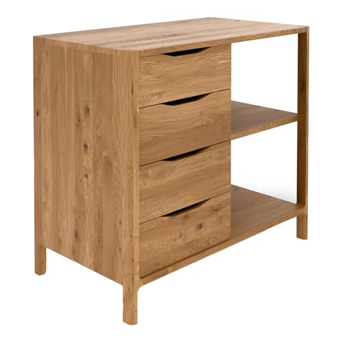 Kommode Sideboard, Wildeiche massiv geölt, montierte Lieferung, Massivholz/Echtholz, B/H/T ca. 80/80/50 cm Kommode Sideboard, Wildeiche massiv geölt, montierte Lieferung, Massivholz/Echtholz, B/H/T ca. 80/80/50 cm