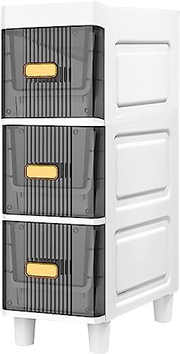 Freistehender schmaler Badezimmer-Bodenschrank, 3/4/5/6 Etagen, vertikale Kommode mit transparenten Schubladen und Rollen, platzsparender Aufbewahrungsturm für Schlafzimmer/Küche, große Kapazität Freistehender schmaler Badezimmer-Bodenschrank, 3/4/5/6 Etagen, vertikale Kommode mit transparenten Schubladen und Rollen, platzsparender Aufbewahrungsturm für Schlafzimmer/Küche, große Kapazität