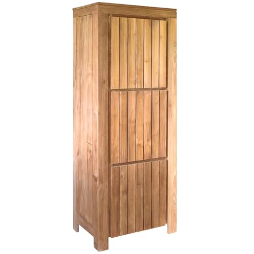Teako Design Schrank Mora aus Teakholz, 180 x 68 x 45 cm, Schlafzimmer, Zeitlose Möbel für Zuhause, Stabile Teak Kommode, Pflegeleichte Holzmöbel, Große Stauraumkommode Teako Design Schrank Mora aus Teakholz, 180 x 68 x 45 cm, Schlafzimmer, Zeitlose Möbel für Zuhause, Stabile Teak Kommode, Pflegeleichte Holzmöbel, Große Stauraumkommode