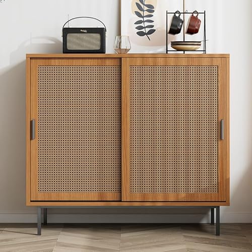 LORISMAI Sideboard Küchenschrank, Kommode Aufbewahrungsschrank mit 2 Schiebetüren und Verstellbare Ablage, Landhausstil Beistellschrank für Wohnzimmer, Esszimmer LORISMAI Sideboard Küchenschrank, Kommode Aufbewahrungsschrank mit 2 Schiebetüren und Verstellbare Ablage, Landhausstil Beistellschrank für Wohnzimmer, Esszimmer