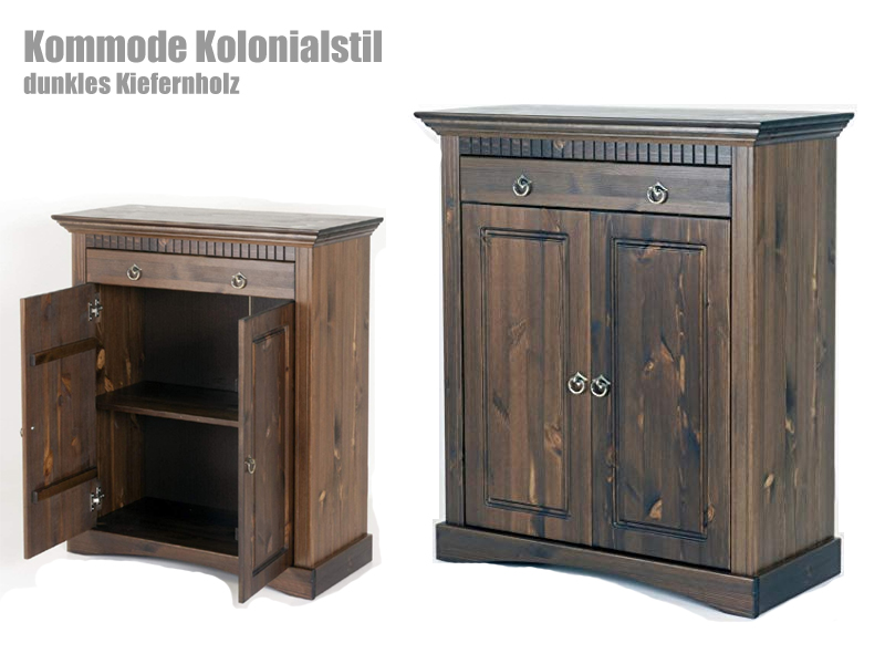 Kommode im Kolonialstil aus dunklem Holz Kommode im Kolonialstil aus dunklem Holz