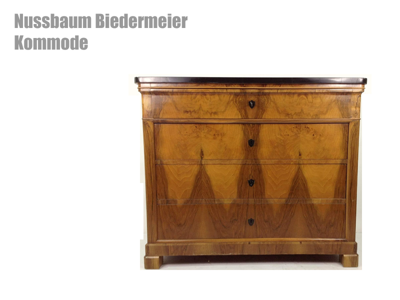 Biedermeier Nussbaum Kommode Nussbaum Kommode im Biedermeier Stil