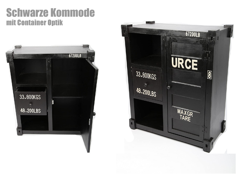 Schwarze Kommode mit Container Design Schwarze Kommode mit Container Design