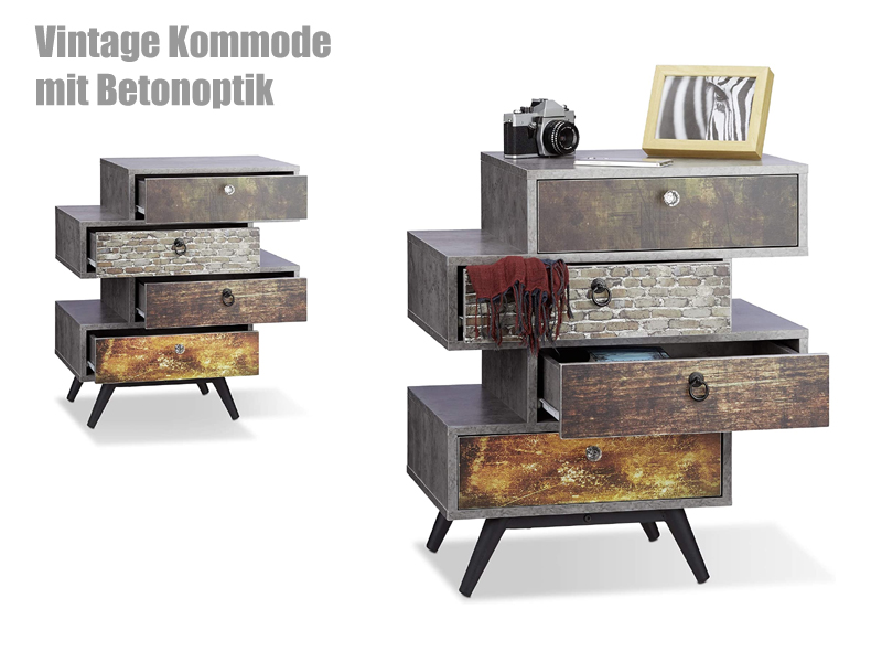 Vintage Kommode mit Betonoptik Vintage Kommode mit Betonoptik