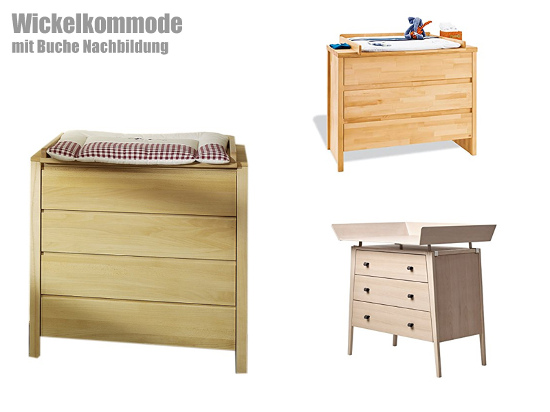Wickelkommode mit Buche Nachbildung